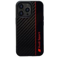 Audi Carbon Fiber Stripe iPhone 13 Pro Max 6.7&quot; black/black hardcase AUS-TPUPCIP13PM-R8/D1-BK, Audi