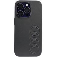 Audi Synthetic Leather iPhone 14 Pro 6.1&quot; black/black hardcase AU-TPUPPCIP14P-TT/D1-BK, Audi