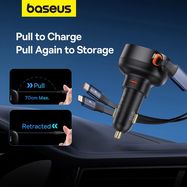 Baseus Enjoyment USB-C car charger with USB-C / Lightning 60W cable - black, Baseus