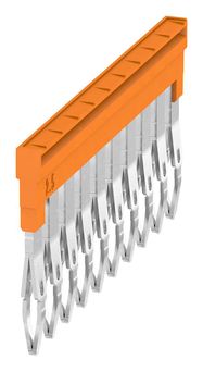 Cross connection ZQV 2.5N/10, W-Series, for the terminals, No. of poles: 10, Orange, Weidmuller