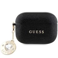 Guess GUAP2PGEHCDK case for AirPods Pro 2 cover - black Fixed Glitter Heart Diamond Charm, Guess