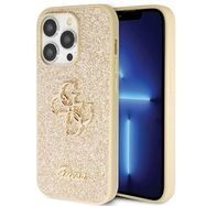 Guess GUHCP14LHG4SGD case for iPhone 14 Pro - gold Glitter Script Big 4G, Guess