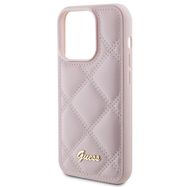 Guess Quilted Metal Logo case for iPhone 15 Pro - pink, Guess