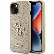 Guess Glitter Script Big 4G case for iPhone 15 Plus - gold, Guess