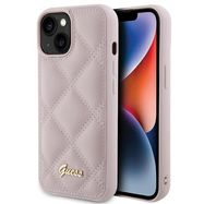 Guess Quilted Metal Logo case for iPhone 15 - pink, Guess