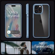 Spigen Crystal Hybrid Case for iPhone 15 Pro Max - Clear Blue, Spigen