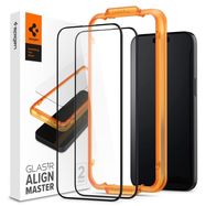 TEMPERED Spigen ALM GLASS FC 2-PACK IPHONE 15 BLACK, Spigen