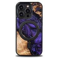 Bewood Unique MagSafe Violet Wood and Resin Case for iPhone 15 Pro - Purple and Black, Bewood