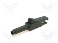 Crocodile clip; 15A; black; Grip capac: max.6mm; Socket size: 4mm HIRSCHMANN T&M