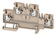 Multi-tier modular terminal, PUSH IN, 2.5 mm², 800 V, 24 A, Number of levels: 2, dark beige, orange