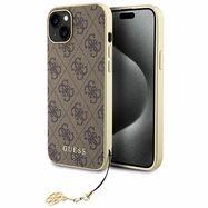 Guess GUHCP15MGF4GBR iPhone 15 Plus 6.7&quot; brown/brown hardcase 4G Charms Collection, Guess