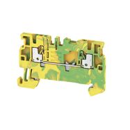 PE terminal, PUSH IN, 1.5 mm², 500 V, Number of connections: 2, Number of levels: 1, Green/yellow, orange Weidmuller