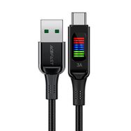 Acefast C7-04 USB-A USB-C 60W 1.2m cable with display - black, Acefast