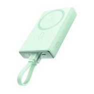 Powerbank Joyroom JR-PBM01 magnetic 10000mAh 20W with stand + Lightning cable - USB-C - green, Joyroom