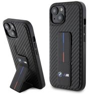 BMW Grip Stand Smooth & Carbon case for iPhone 15 - black, BMW