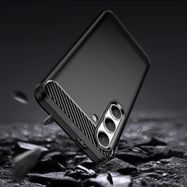 Carbon Case for Samsung Galaxy S24 Flexible Silicone Carbon Cover - Black, Hurtel