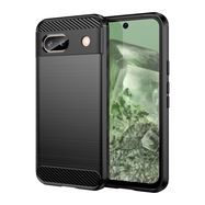 Carbon Case for Google Pixel 8A Flexible Silicone Carbon Cover - Black, Hurtel