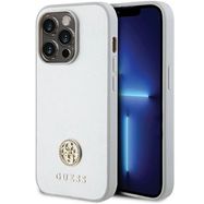 Guess Strass Metal Logo case for iPhone 15 Pro - silver, Guess