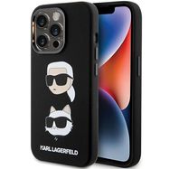 Karl Lagerfeld Silicone Karl&amp;Choupette Head case for iPhone 15 Pro - black, Karl Lagerfeld