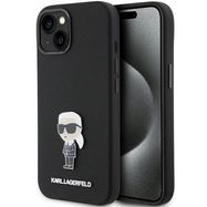 Karl Lagerfeld Silicone Ikonik Metal Pin case for iPhone 15 - black, Karl Lagerfeld