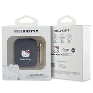 Hello Kitty Silicone 3D Kitty Head case for AirPods 1/2 - black, Hello Kitty