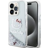 Hello Kitty Liquid Glitter Charms Kitty Head case for iPhone 14 Pro Max - silver, Hello Kitty