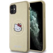 Hello Kitty Leather Kitty Head MagSafe case for iPhone 11 / Xr - gold, Hello Kitty