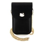 Hello Kitty Leather Metal Logo Chain bag - black, Hello Kitty