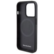 Mercedes Crossed Lines Pattern Leather MagSafe case for iPhone 15 Pro Max - black, Mercedes