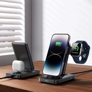 Joyroom JR-WQS02 iPhone AirPods Apple Watch 4in1 charging station foldable - black, Joyroom