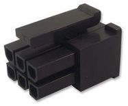 CONNECTOR HOUSING, RCPT, 6 WAY, NYLON