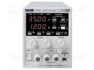 Power supply: laboratory; switching,single-channel; 0÷60VDC 