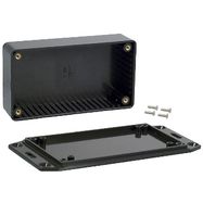 Plastic enclosure 112x62x27mm black, with mounting feet, HAMMOND