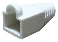 STRAIN RELIEF BOOT, 1POS, PVC, WHITE