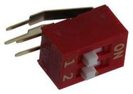 DIP SWITCH, SPST, 2CKT, 0.025A, 24V, THT