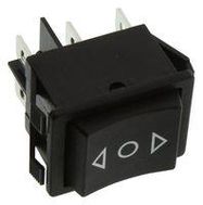 ROCKER SWITCH, DPDT, 15A, 125VAC, BLACK