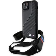 BMW M Edition Carbon Stripe &amp; Strap case for iPhone 15 / 14 / 13 - black, BMW