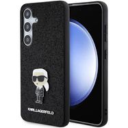 Karl Lagerfeld Fixed Glitter Ikonik Logo Metal Pin case for Samsung Galaxy S24+ - black, Karl Lagerfeld