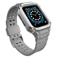 Protect Strap Band for Apple Watch 38/40/41mm Armored Case Strap - Gray, Silver, Hurtel