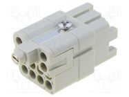 Connector: HDC; contact insert; female; CQ; PIN: 13(12+1); 12+PE ILME