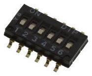 DIP SWITCH, SPST, 0.025A, 24VDC, SMD