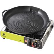 Grill grate and grill pan for a gas camping stove and grill, Meva