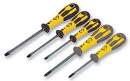 SCREWDRIVER SET 5 PCS PZ + SLOTTED