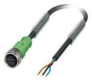 SENSOR CORD, 3P, M12 RCPT-FREE END, 3M