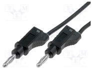 Test lead; 70VDC; 33VAC; 20A; banana plug 4mm,both sides; black ELECTRO-PJP