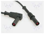 Test lead; 20A; banana plug 4mm,angular banana plug 4mm; Len: 1m 