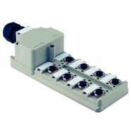 Sensor-actuator passive distributor (without cable), complete module, Hood version, Number of contact sockets: 8, Number of poles: 4, M12 Weidmuller