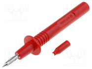 Measuring tip; 36A; red; Tip diameter: 4mm; Socket size: 4mm DONAU ELEKTRONIK