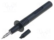 Measuring tip; 36A; black; Tip diameter: 4mm; Socket size: 4mm DONAU ELEKTRONIK