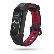 Tech-Protect Armor Strap for Xiaomi Mi Smart Band 5 / 6 / 6 NFC - Black and Red, Tech-Protect